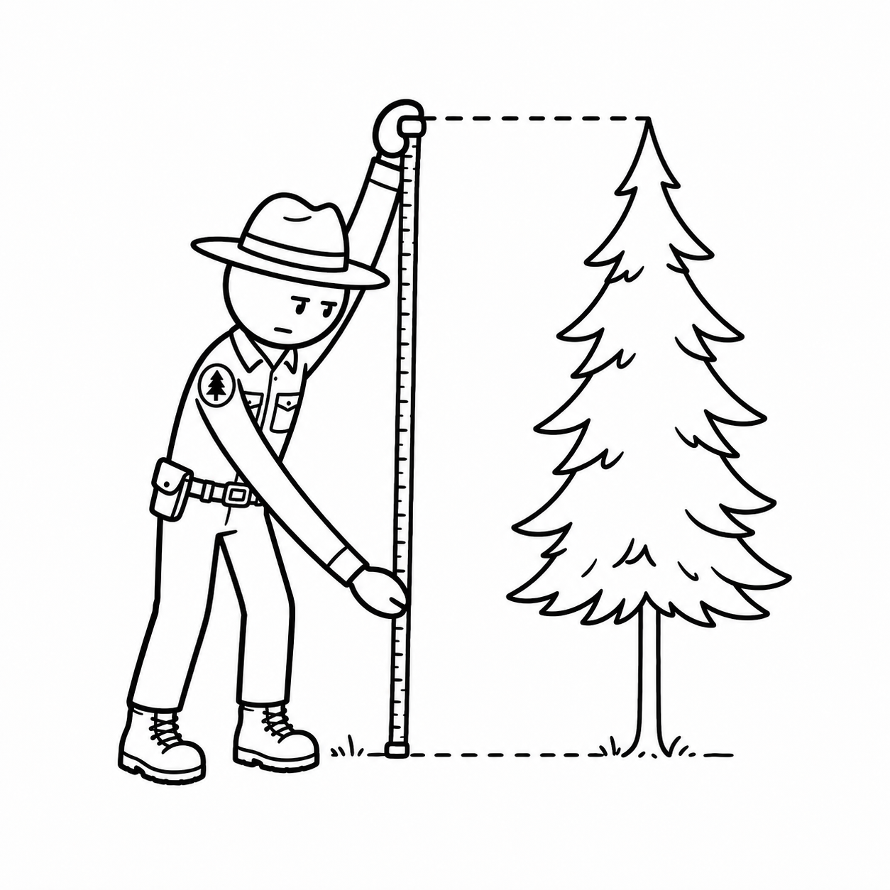 A drawing of a person measuring a tree

AI-generated content may be incorrect.