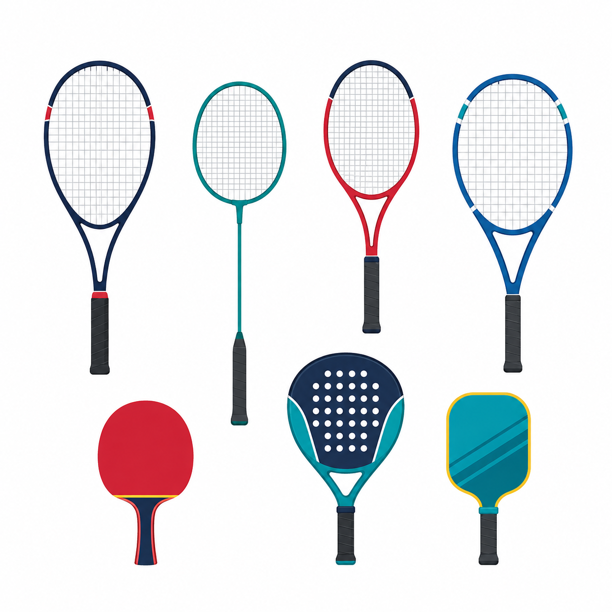 A group of tennis rackets

AI-generated content may be incorrect.
